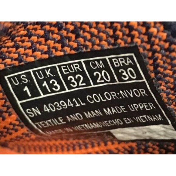 Skechers Boys Girls Slip-On Athletic Shoes Navy & Orange Knit Size 1 - Picture 7 of 9